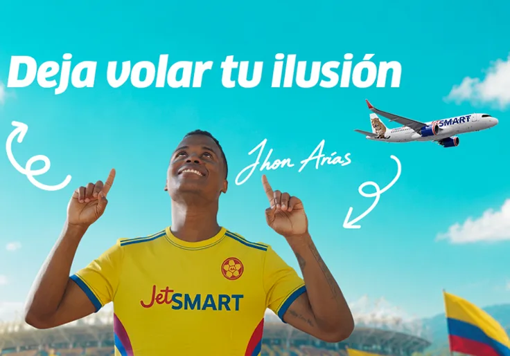 JetSMART anuncia alianza con Jhon Arias “La ilusión de volar”