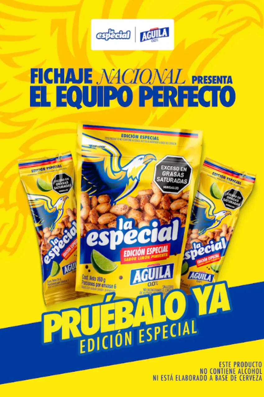 Bavaria con Cerveza Águila y Nutresa con Maní La Especial futboleros