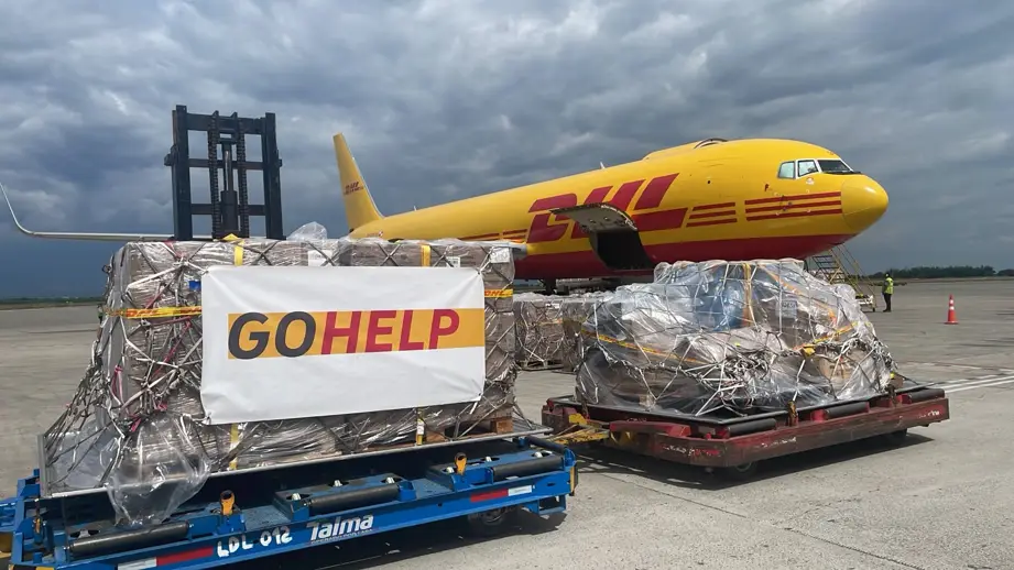 Vuelo humanitario del Grupo DHL llegó a Cali con cerca de 40 toneladas de ayuda
