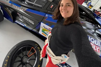 Tatiana Calderón en el podio en Barbados